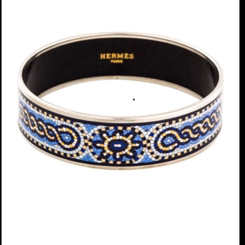 Hermes Sous Le Cedar Mosaic Enamel Bangle bracelet - Picture 10 of 11